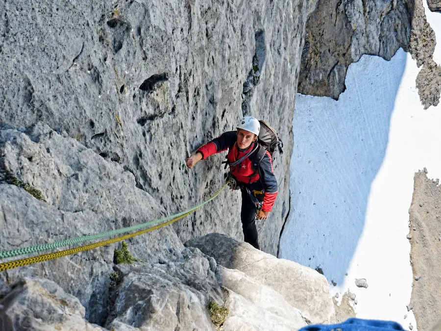 On the Naranjo. Guided, roped, and following the whole way.